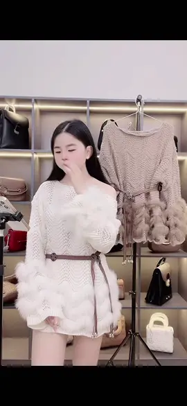 Áo len viền lông dáng dài#aolen #aolennu #thoitrangnu #quynhkoolshop10 