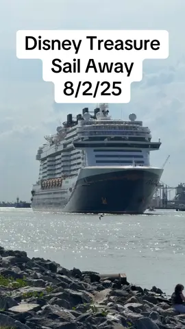 Disney Treasure sailing away from Port Canaveral! Have you been on a Disney Cruise? #disneycruise  #disneytreasure  #cruisetok #cruiselife #fyp 