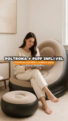 Conjunto Poltrona e Puff Inflável Ultra Lounge #videoviral #acheinashopee  #decoracao  #conforto #tiktokcreator 