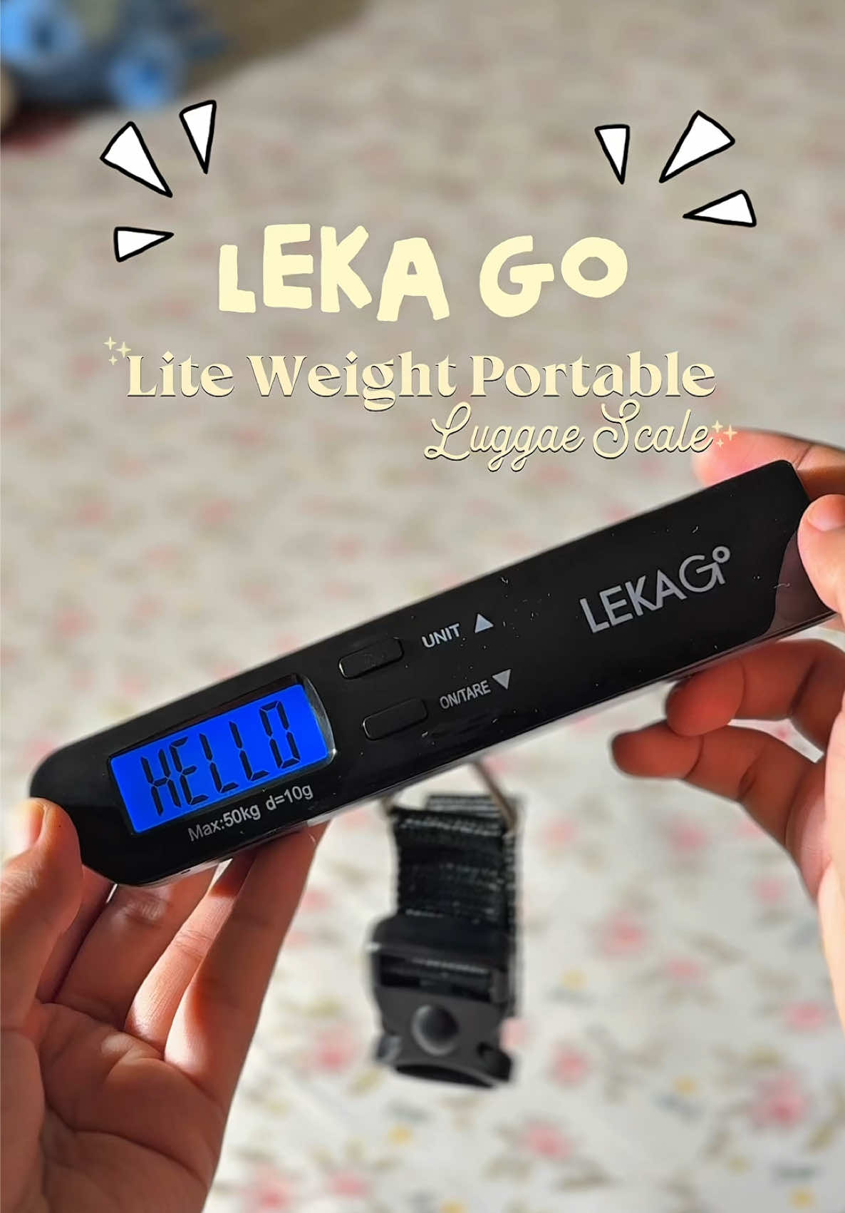 Timbangan portable buat koper supaya gk over bagasi, bisa dicek dimana aja berat koper kita✨🫶🏻😍 #lekago #timbangankoper #timbangankoperdigital #timbanganportable #fyp 