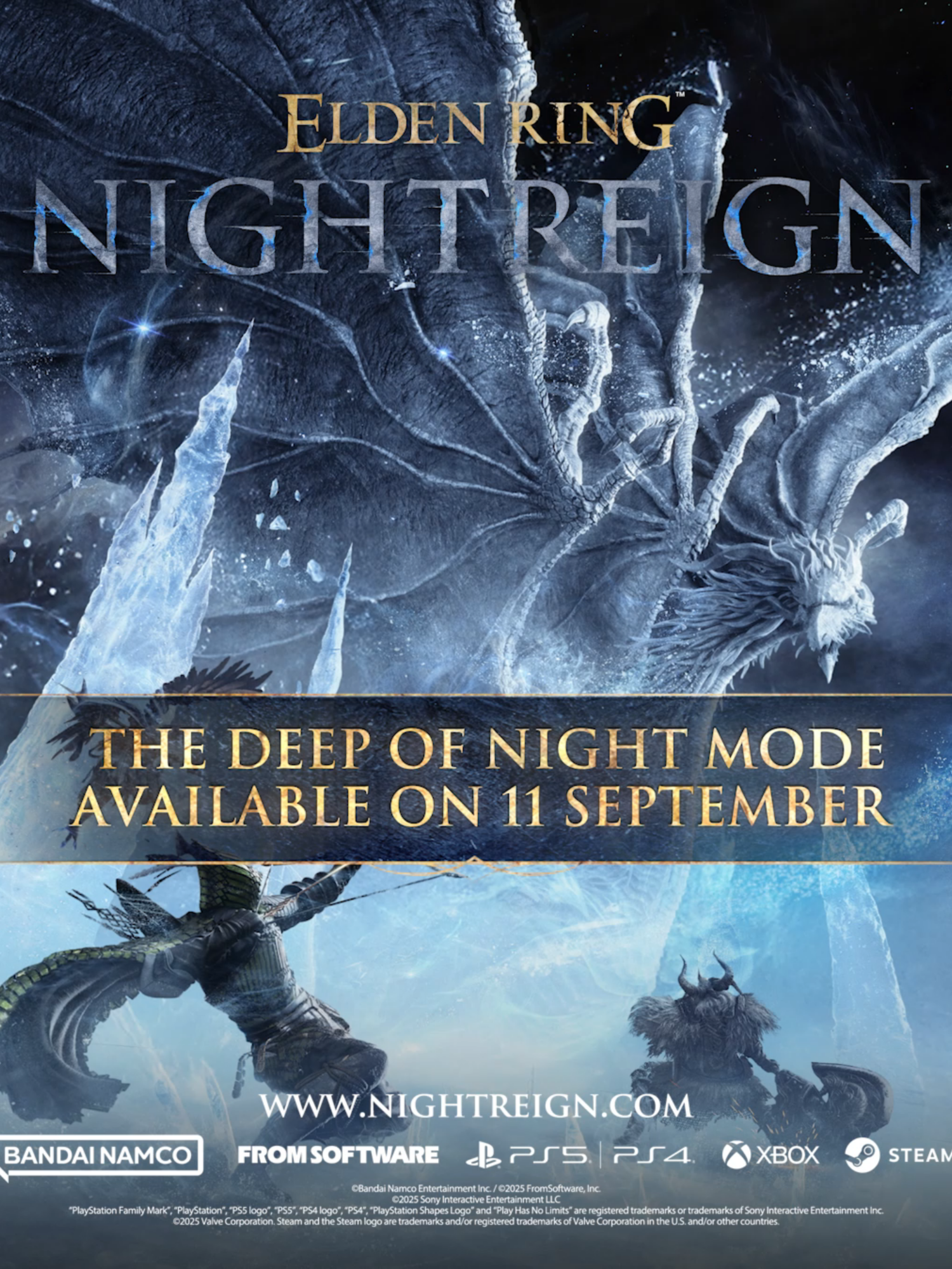 The light of your triumphs has only deepened the shadows. Face the Night's horrors, reborn in incandescent rage.   The Deep of Night free update for #ELDENRING #NIGHTREIGN will release tomorrow, September 11, at 03:30 CEST | 10:30 JST | 18:30 PDT.