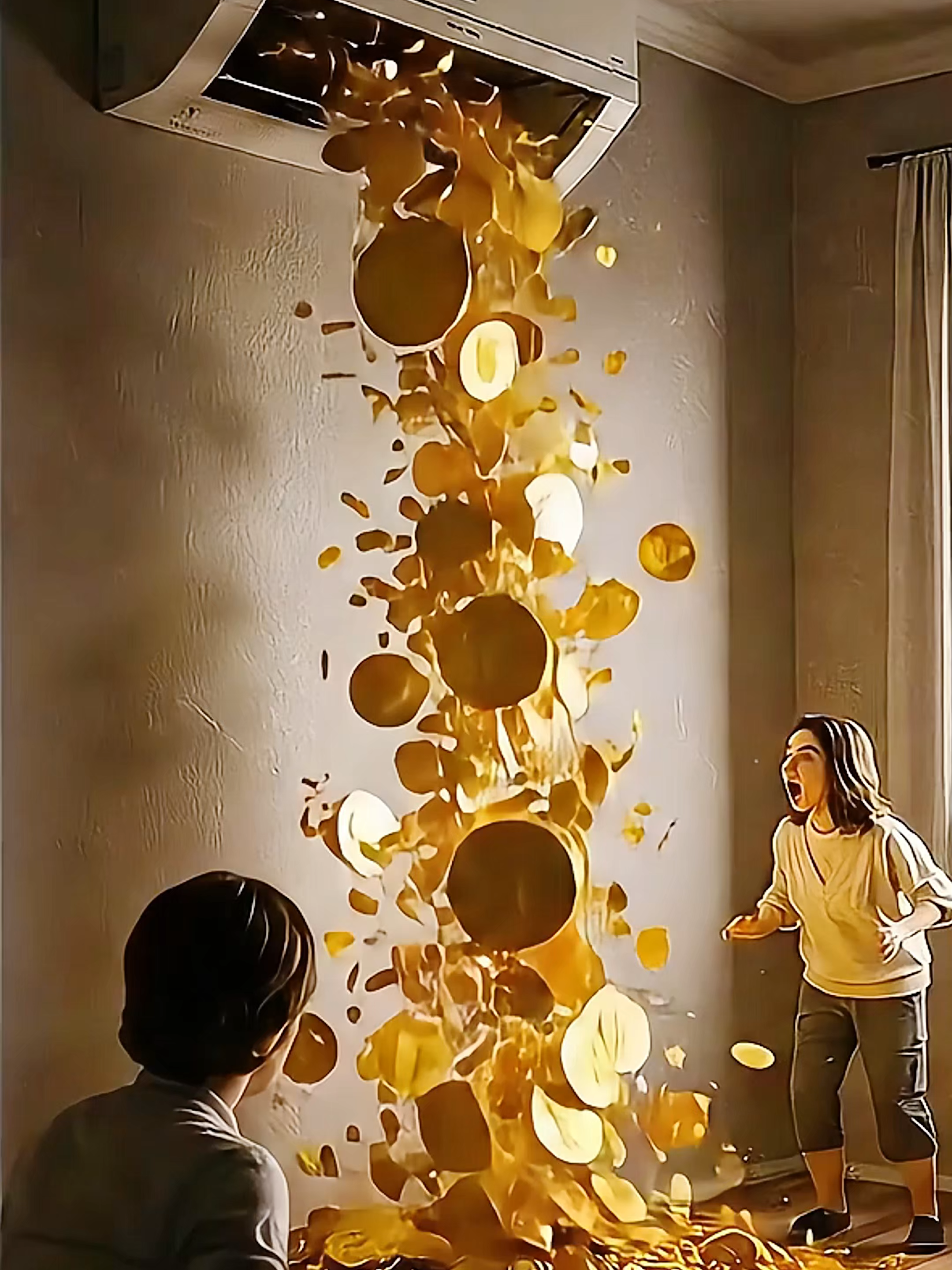 (Money Luck) an air-conditioned golden rush💰 #Ai #Rich #Wish #Luck #돈벼락 #부자 (돈쭐) 에어컨의 황금 러쉬