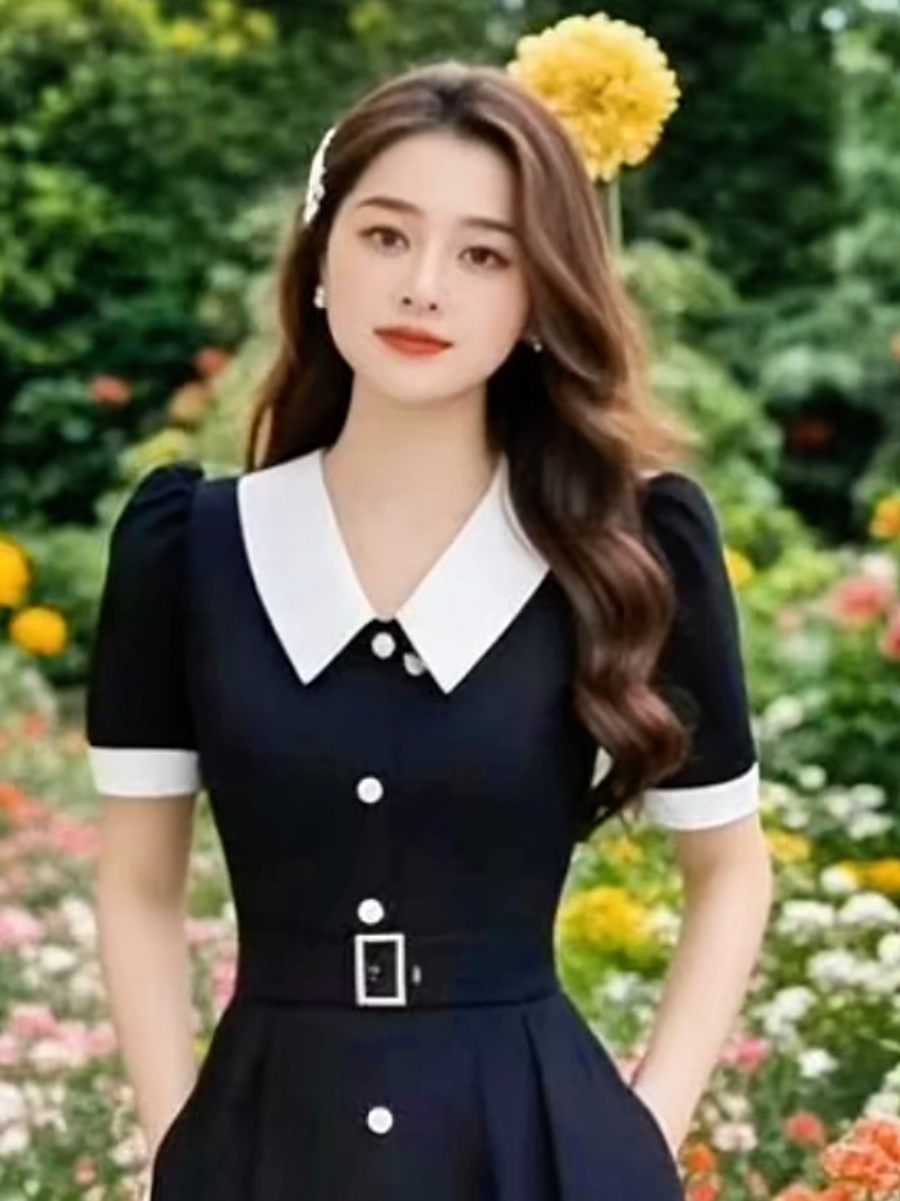 Váy Dự Tiệc Cổ Sọc Phối Vải #váythiếtkế #váydutiec #đầmthietkecaocap #xuhuongtiktok 