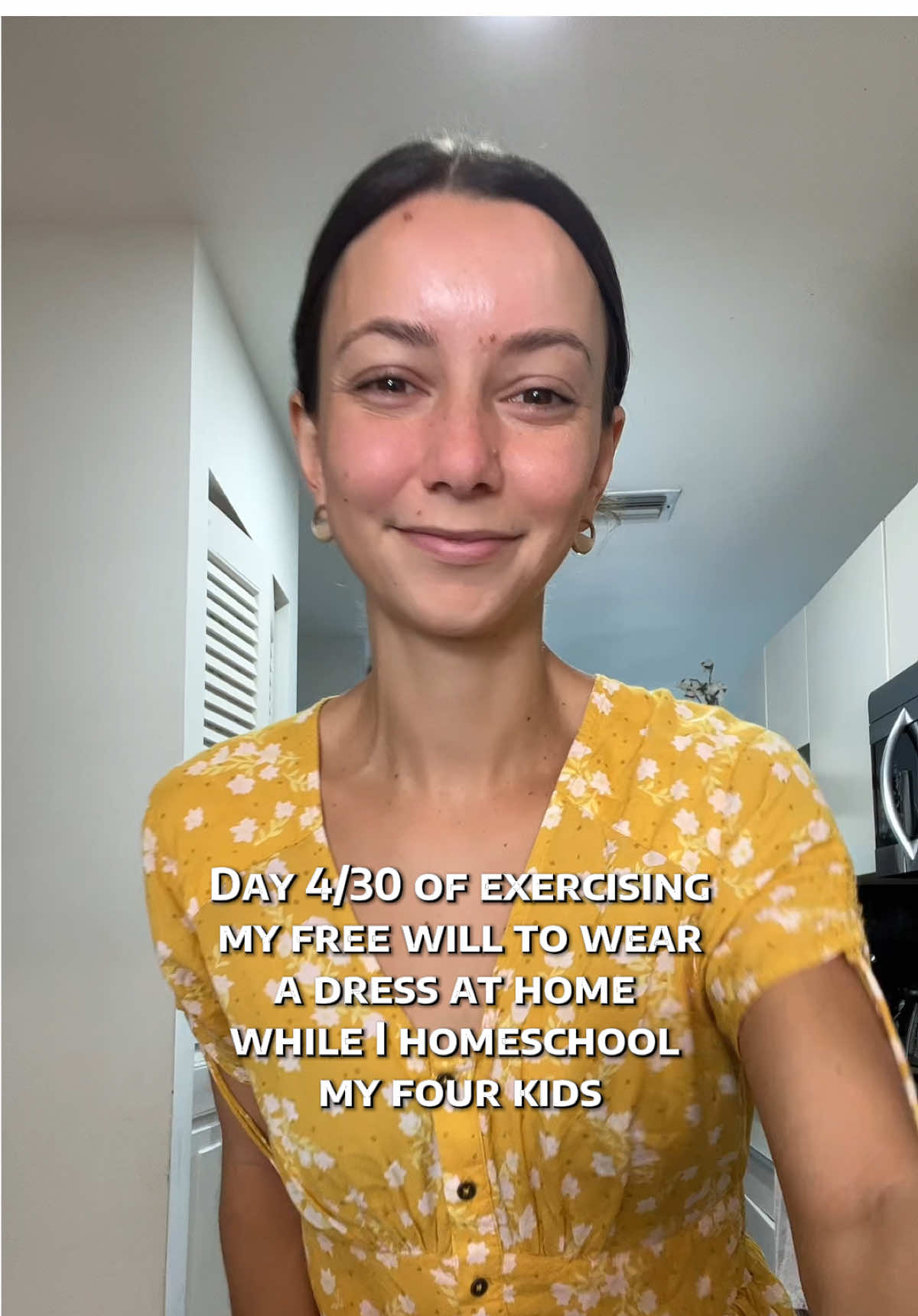 Day 4/30 A little reminder to myself that even at home, getting dressed can lift the spirit. Today’s thrifted @Billabong dress feels like a little ray of sunshine to my homeschool morning 💛