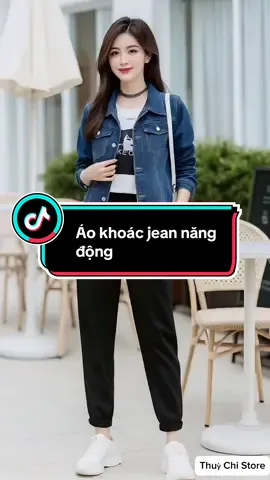Áo khoác jean năng động. #aokhoacnu #thoitrangnu #xuhuong #viral #thinhhanh 