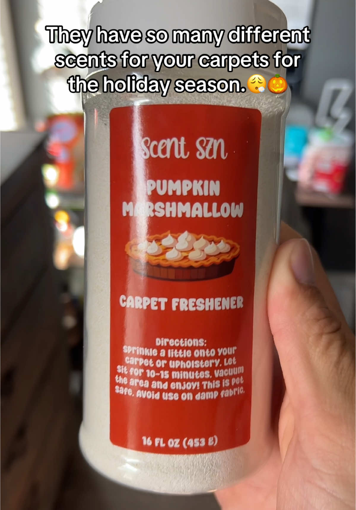And this stuff is pet safe!☺️ #carpetfreshener #fyp #scentszn #pumpkinmarshmallow #trending 