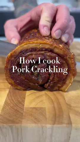 This is for pork shoulder or belly. Start with good quality, free range pork and trim the edges to remove any unwanted or loose skin.  Even if the skin comes scored (which is not my preference) pierce the skin all over with a meat tenderiser or sharp knife tip, then smother with a layer of salt to draw out the moisture. Brush off the salt after 20-30mins and pat dry  Then leave uncovered in the fridge for upto 72hrs. This will dry the skin out for perfect crackling  Very lightly oil and salt the skin, then cook at 240c for 30 mins.  Remove from oven and turn down to 160c, next wipe the skin with vinegar (I used rice or white wine vinegar) then return to the oven and cook for 2-3hrs If cooking a rolled pork belly then turn it every 30mins to get even crackling. You can repeat the vinegar step after an hour if the skin still isn’t crackling If using a ceramic bbq, reverse the cooking technique by turning up the temperature toward the end of the cook and not at the start, as you will have trouble bring the temperature down for the slow cook  Allow to rest and serve #pork #crackling #porkbelly #roastpork 