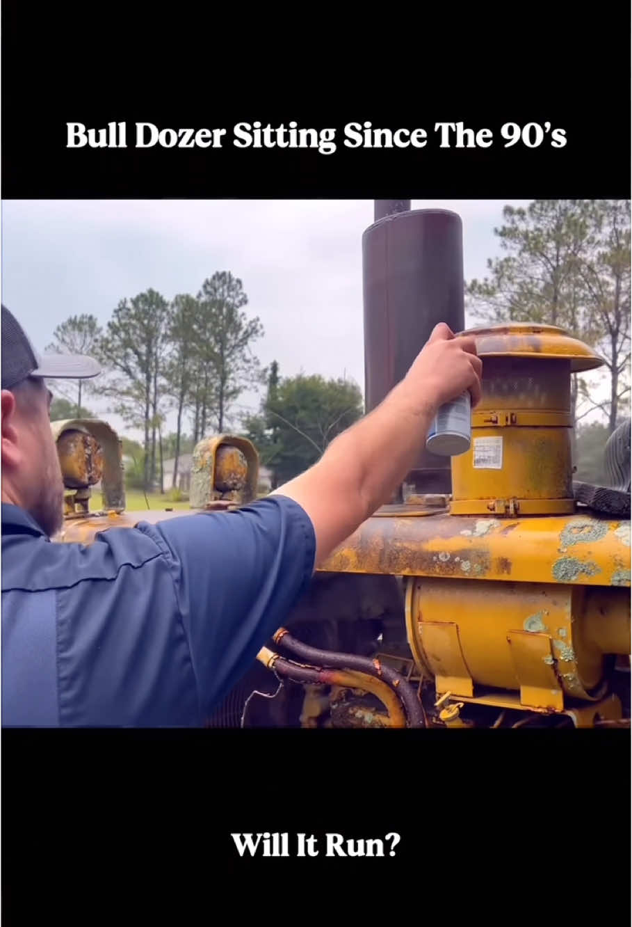 Will It Run Bull Dozer Sitting Since The 90’s?#willitrun #engine #recovery #old #tractor #repair #truck #restoration #car #tiktok #fyp 