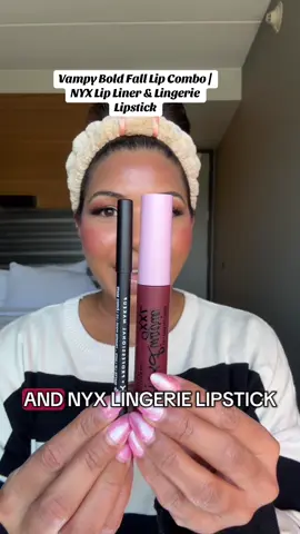This NYX lip combo is giving the perfect vampy bold lip for fall 🍂💄 Affordable, pigmented, and so gorgeous on deeper skin tones. Lip liner in Vintage + Lingerie lipstick Deep Mesh= the ultimate fall lip look! #nyxcosmetics #fallmakeup #boldlip #lipcombo #makeup @NYX Professional Makeup 