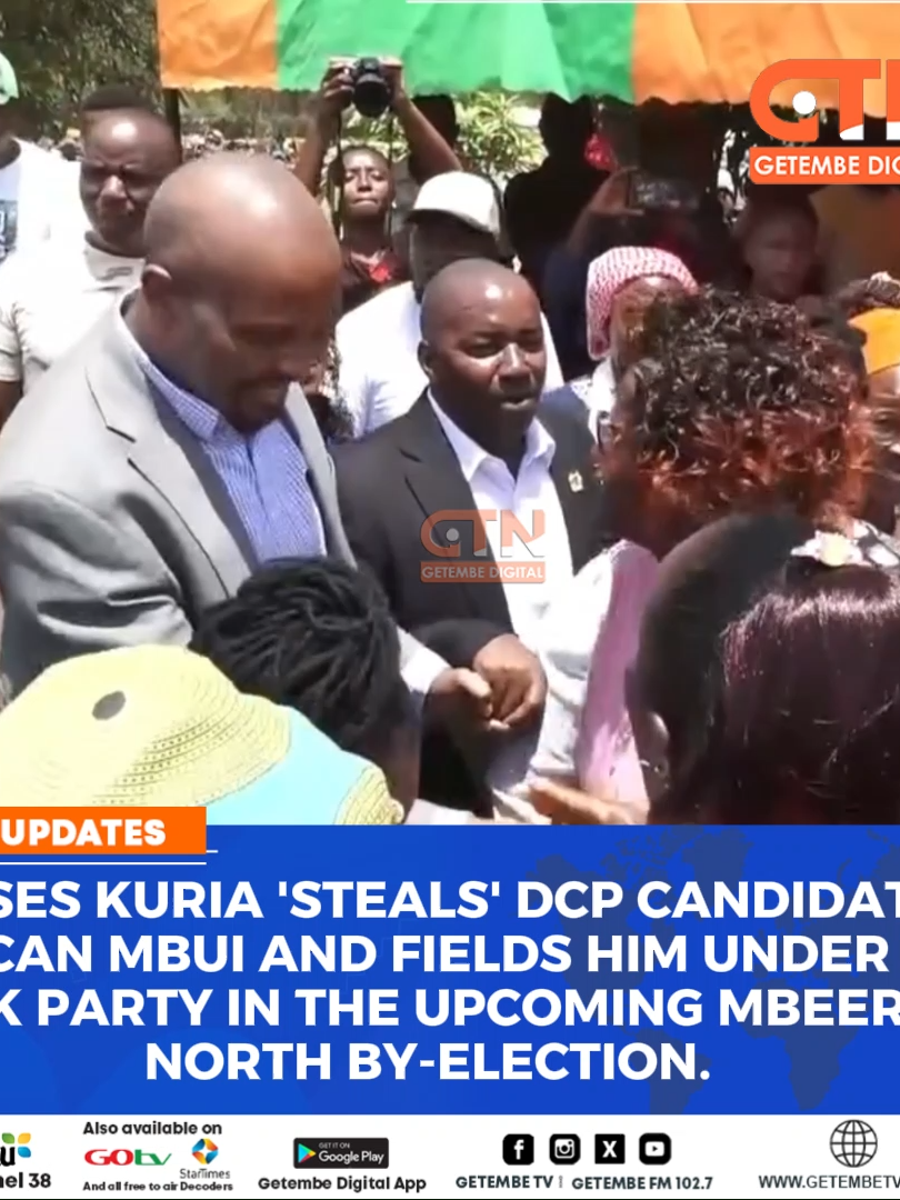 Moses Kuria 'steals' DCP candidate Duncan Mbui and fields him under his CCK party in the upcoming Mbeere North by-election. #MosesKuria #CCKParty #MbeereNorth #DCP #ByElection #KenyaPolitics #DuncanMbui #getembetvnews #KenyaNews #KenyaPolitics#gusiitiktokers #gusiitiktokers😂 #kisiitiktokres #kenyantiktok🇰🇪 #kenyanpolitics✅ #kenyansinqatar🇶🇦🇶🇦 #gusiitiktokers😂😂 #kenyantiktokers #KenyaPolitics #nyamiratiktok #GetembeTV #kenyansinqatar #kenyantiktok #nyamira #kisiiusatiktokers