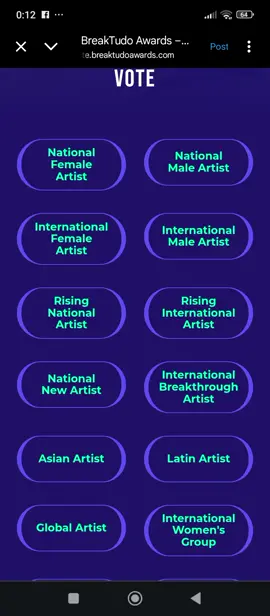 📢ATTENTION EVERYONE TO ALL CO.ARMY'S  PLEASE VOTE NOW OPEN VOTING🗳 🌟《VOTING LINK》🌟 Another international voting for BTS & ARMY  📌TAKE NOTE⤵️ Voting unlimited vote for the category on nominated ARMY and BTS Member's Don't forget to confirm your votes by (✅️) clicking the button below. 🎯【CATEGORY】⤵️ 📊BTS (방탄소년단) members & ARMY has been nominated at the BreakTudo Awards 2025🏆 🏆 International Male Arist Jimin (BTS) 🏆 Asian Artist Jhope (BTS) 🏆 International Hit Of the year - Don't Say You Love Me Jin (BTS) 🏆 International Fandom of The Year - ARMY (BTS) 🏆 Global Artist Jungkook (BTS) vote.breaktudoawards.com  🗓October 10,2025 🔚  🗣Army's reminder open your CHROME for clear read by categories,click 3 period up 👆 the links  📍 HOW TO VOTE⤵️ 1. Open the official site in your browser. 2. Pick the category → choose ARMY-BTS and MEMBERS 3. Cast 5 votes (one sequence). 4. Complete the Cloudflare security check. 5. When you see “✅ Success!”, click Submit Votes — page reload, repeat. 🙏Please take seriously and responsible on voting🗳️Let's support our Bangtan Sonyeondan,Fighting Co.Army's💪Borahae; Apobangpo💜 ｡ﾟﾟ･｡･ﾟﾟ｡ ﾟ   ⟭⟬BTS INSPIRATION   °   ⟬⟭ARMY FOREVERᥫ᭡    ﾟ･💜 #TrophyAward #GlobalVoting2025 #btsarmy #followerseveryone 