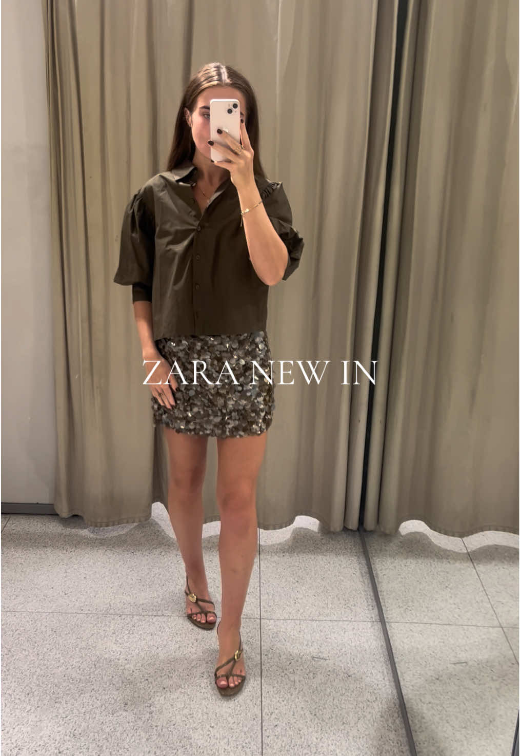 This skirt 🫒✨✨✨✨✨🫒!!! #zaranewin #zarahaul #fashiontiktok #sparkleseason #glitteroutfit 