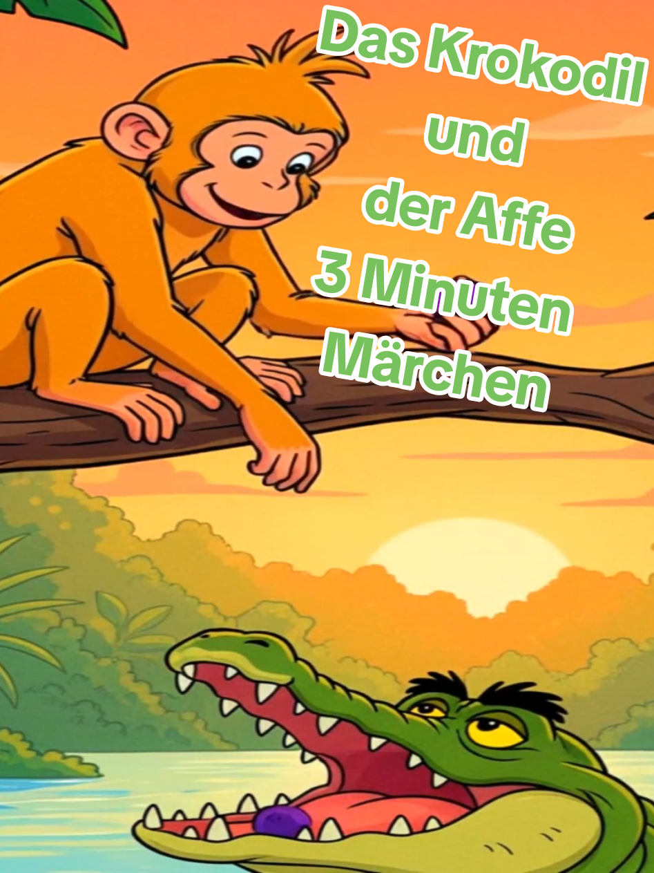 Das Krokodil & der Affe - 3 Minutenmärchen - Ratemärchen Nr.6 #Märchen #tiktokmärchen #dermärchenmann #Affe 