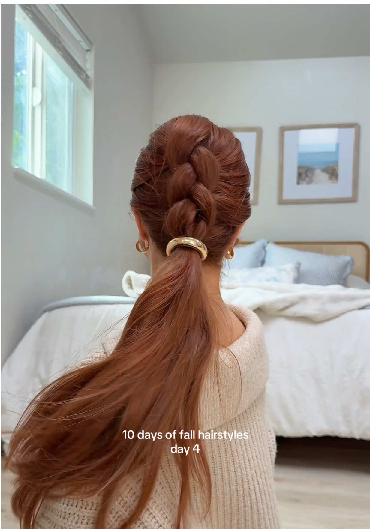 day 4: dutch braid with gold cuff ✨☁️   Hair products: @Color Wow Hair @Dae Hair, @T3 Micro, and gold cuffs from @TJ Maxx  #hairtutorial #fallhairstyle #easyhairstyles #howtohair #cutehairstyles  