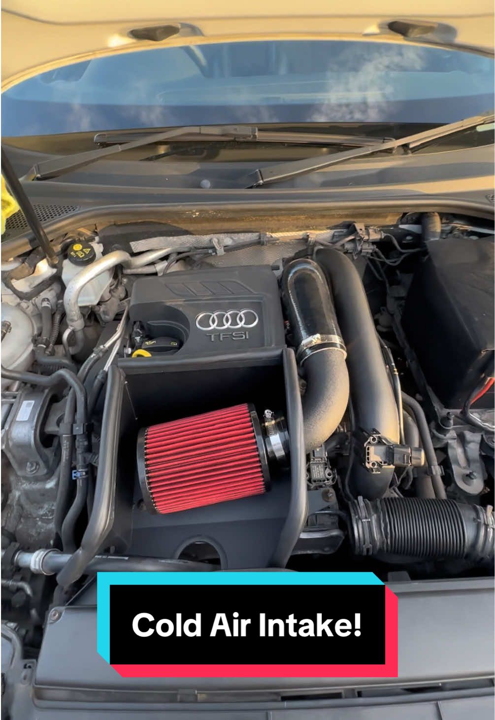 Installing a BUDGET Cold Air Intake to my 1.4TFSI Audi A3! #fyp #cars #audia3 #modifiedcars #audi 