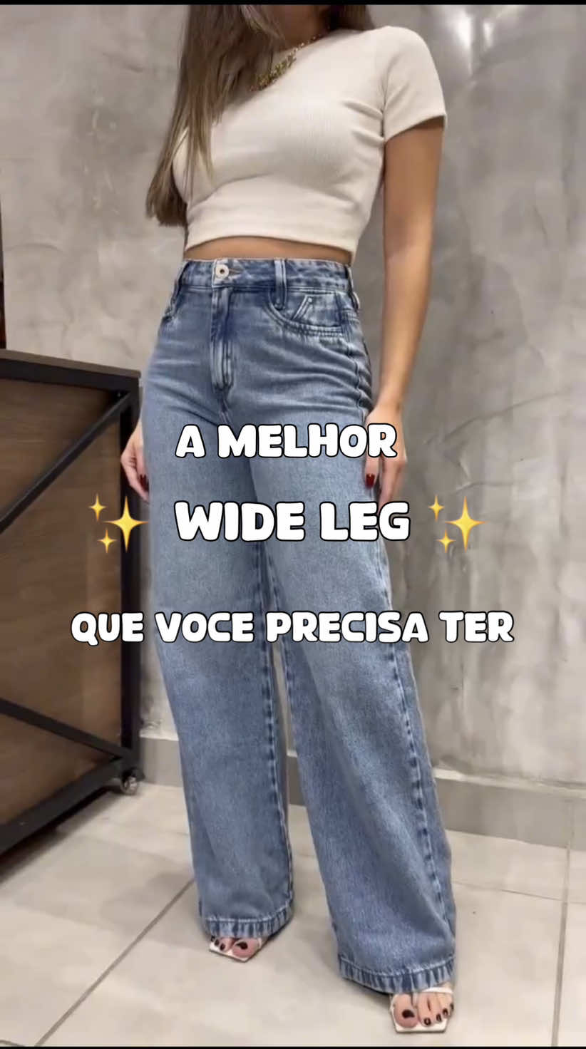 Calça Wide leg jeans marmorizada 🤑#calca #wideleg 