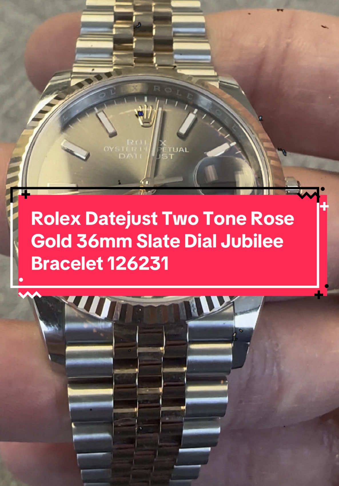 Rolex Datejust Two Tone Rose Gold 36mm Slate Dial Jubilee Bracelet 126231 #fyp #foryou, #foryoupage, #viral #trending #tiktok #follow #like #rolex #rolexwatch #rolexdatejust #slate #buynow #luxurywatches #cool 