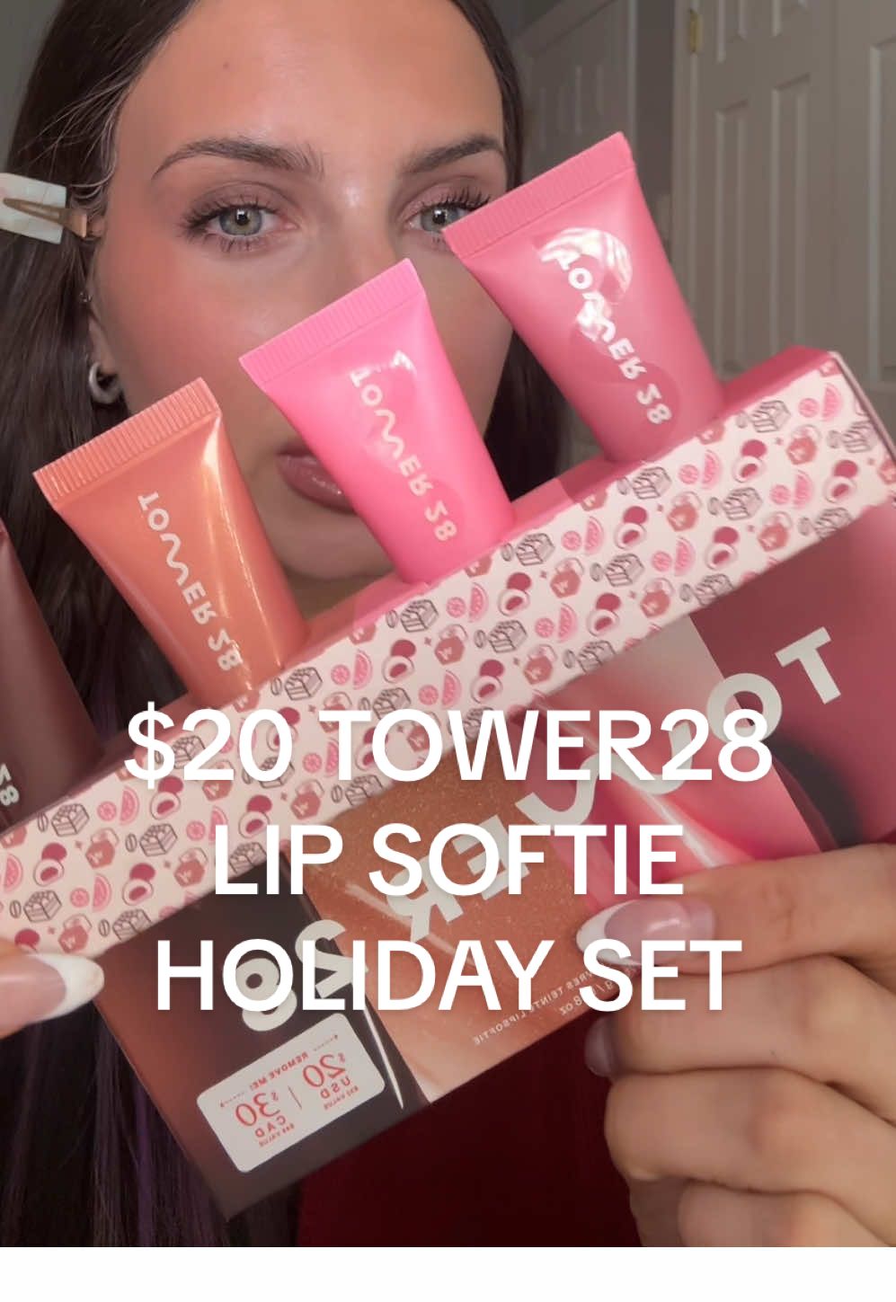 4 lippies for $20 + exclusive new shades?! Tower28 dropped their holiday set and it is going to fly!! These sold out within 3 weeks last year!! ☕️ iced dulce de leche (nude shimmer) 🤎 Tiramusu (deep brown)  🍉 watermelon kiwi (baby pink) 🍨 red bean mochi (mauve) Perfect affordable stocking stuffer. Just dropped so RUN! @Tower 28 Beauty  #tower28 #tower28beauty #makeupgiftset #holidaygifts #tintedlipbalm 