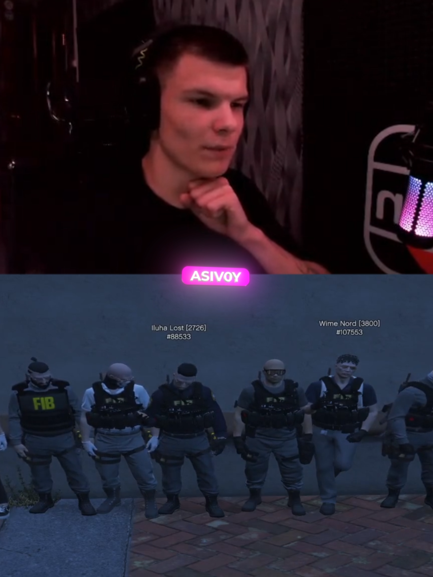 Забайтил ФИБ twitch asiv0y #asivoy #gta