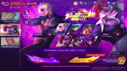 got this Aurora’s KOF collab skin for only 2, 500 pesos 😍❤️‍🔥🔥💥 #mlbb #kof #fyp 