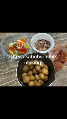 Last nights dinner was 🔥 #steakkabobs #grilling #deliciousfood #pepers #potatoes 