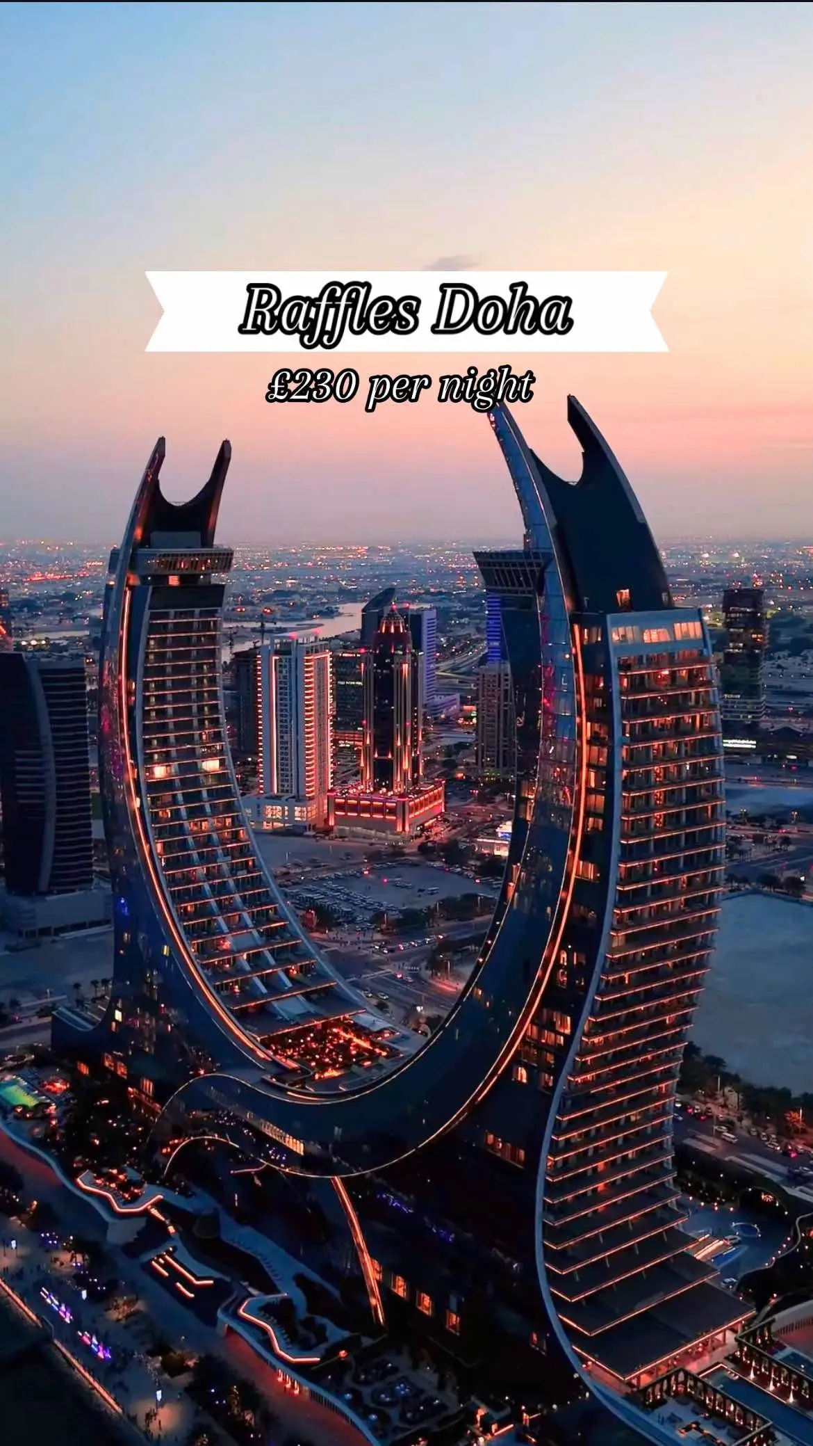 📅 Stay Dates: 2nd Sept – 9th Sept (7 Nights) 🍳 Daily Breakfast Included 💰 Special Offer: £2300 total with BestHotelRates.co.uk 💻 🌟 Searching for the best hotel deals in Doha, Qatar? Look no further 👀. At BestHotelRates.co.uk, we guarantee to beat any price online while giving you access to the world’s most luxurious 5-star hotels 🌍. Why book Raffles Doha with us? ✨ All-Suite Hotel – every room is a luxury suite 🛌 ✨ 24/7 Butler Service 🛎️ ✨ Daily breakfast with skyline views 🌆 ✨ Perfect for honeymoons 💍, anniversaries 🎉, or luxury escapes 🌴 ✨ Exclusive rate: £2300 – lower than the big sites like Booking.com or Expedia 🚀 📍 Located in Lusail Marina District, Raffles Doha is one of the top luxury hotels in Qatar and a true bucket-list stay 💎. @Visit Qatar  #Raffles #fyp #LuxuryHotels #Doha #LuxuryTravel 