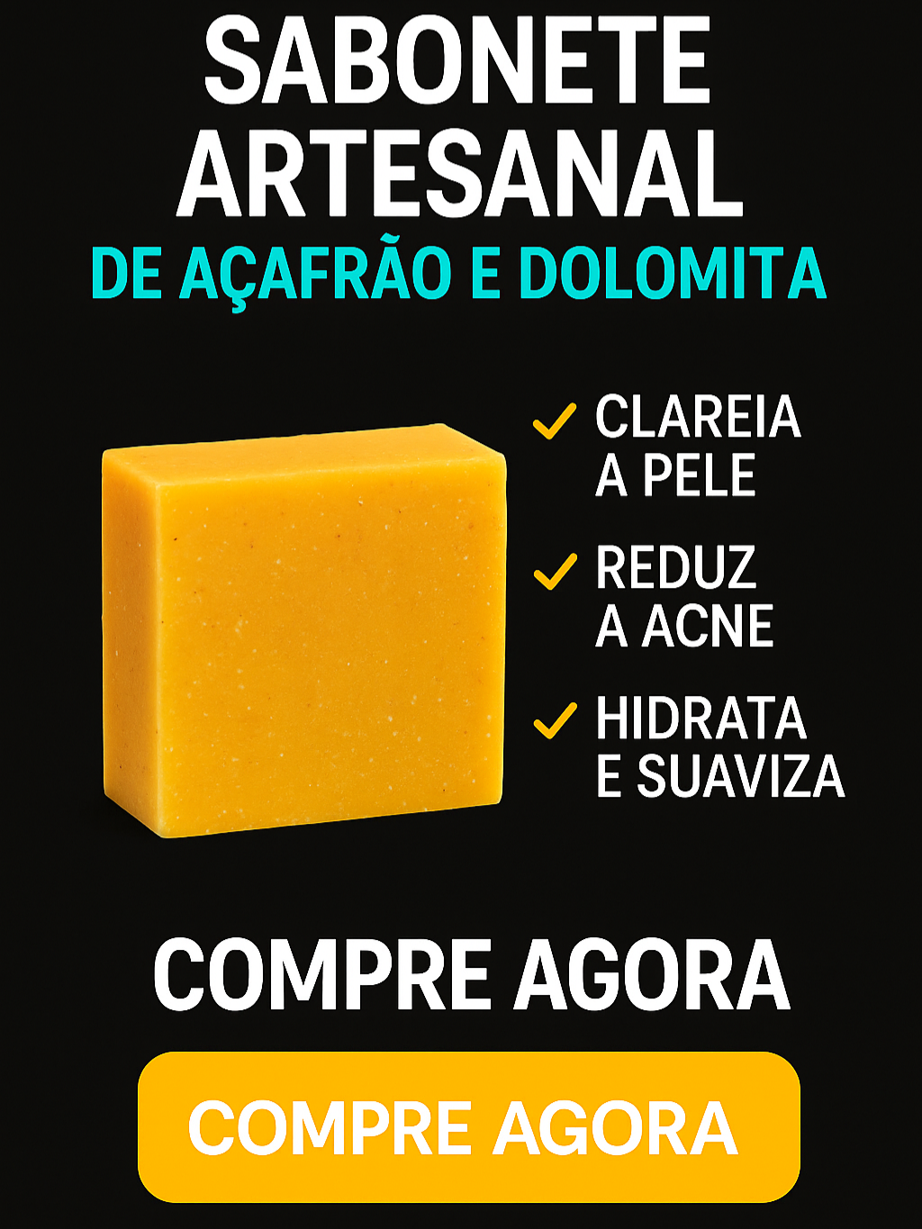 🌟 Pele renovada todos os dias! Conheça o Sabonete Artesanal de Açafrão e Dolomita 👇 ✔️ Clareia manchas e uniformiza o tom da pele ✔️ Combate acne, foliculite e irritações ✔️ Fórmula 100% natural, sem químicos agressivos ✔️ Deixa a pele hidratada, macia e saudável ✔️ Indicado para rosto e corpo ✨ Sua pele merece esse cuidado natural! 👉 Garanta já o seu na TrendZ Shop Brasil. #SaboneteNatural #SaboneteArtesanal #Açafrão #Dolomita #PeleUniforme #SkincareNatural #ClareadorNatural #BelezaFeminina   #CuidadosComAPele #ClareadorDeManchas #BelezaNatural #clareadornatural #clareadorintimo #clareadordeaxilas #clarearmanchas #clarearaxilas #clarearvirilias