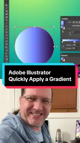 Instantly apply a gradient to an object in Adobe Illustrator by simply pressing “.” on your keyboard.  #graphicdesign #designtutorial