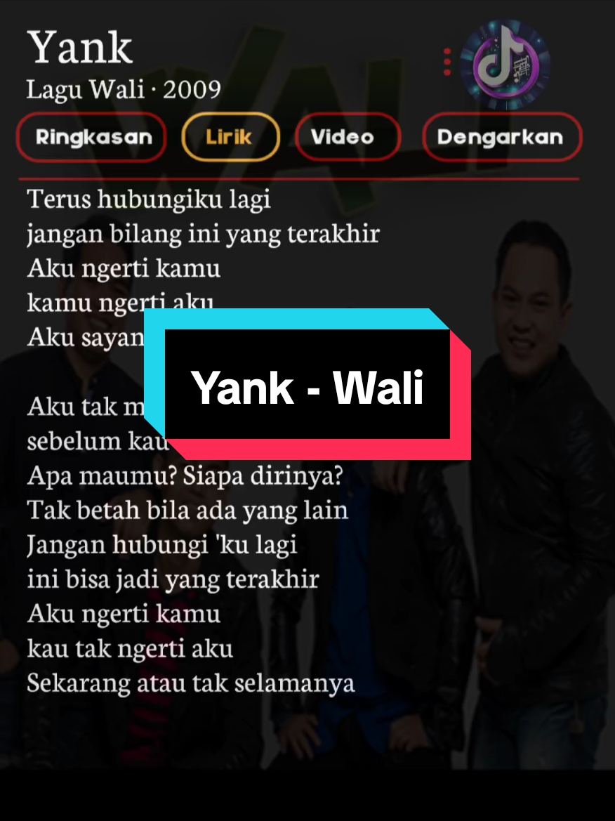 Yank - Wali #liriklagu #lirikgoogle #soundviral #lagutiktokviral2025 #yank #wali #waliband #fypage 