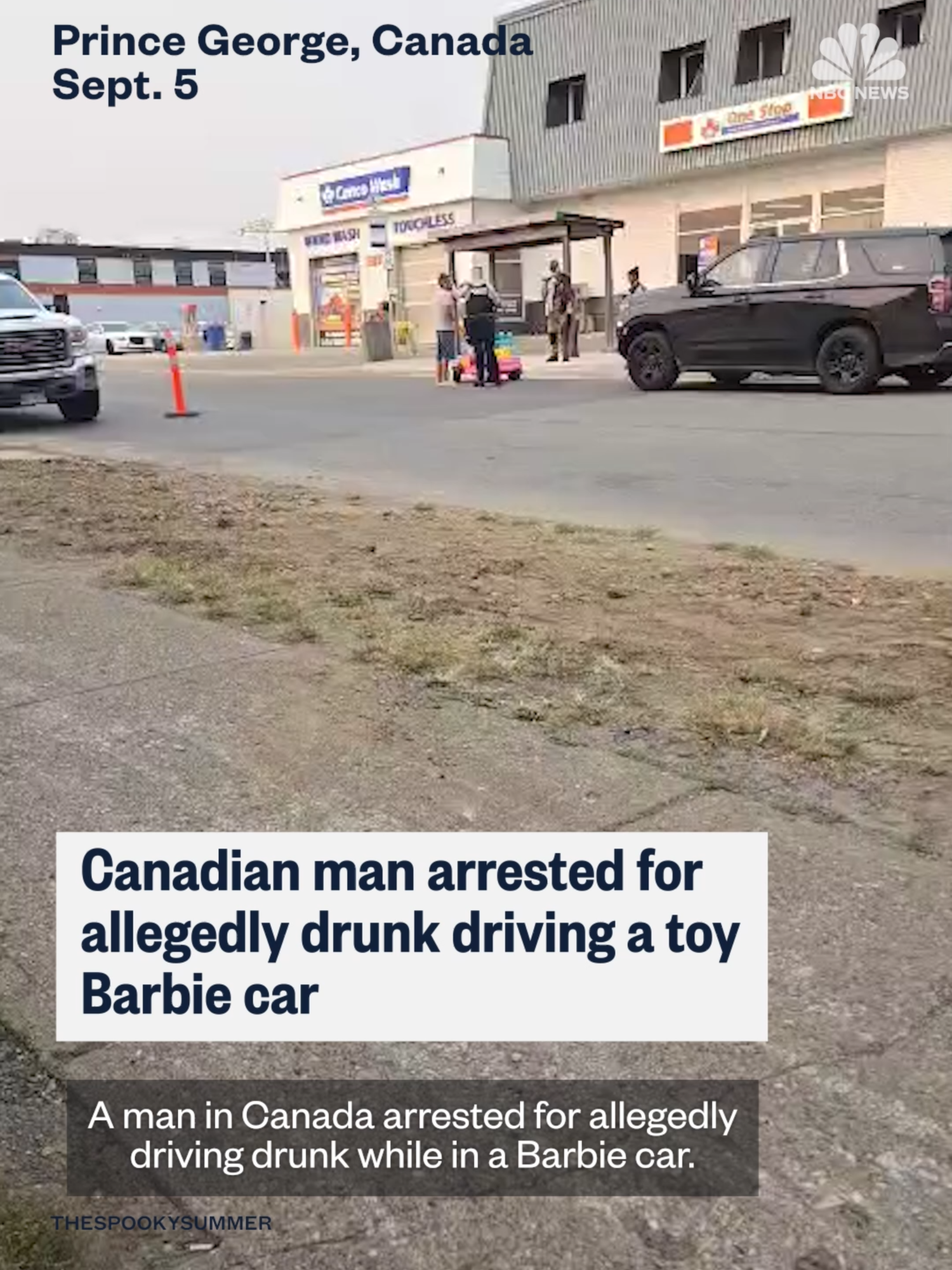 A #Canada man was arrested for allegedly driving a toy car while drunk.