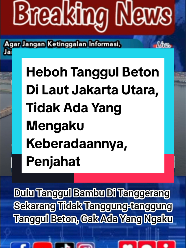 Heboh Tanggul Beton Di Laut Jakarta Utara, Tidak Ada Yang Mengaku Keberadaannya, Penjahat #news #viral #prabowo #videoviral #lautjakarta 