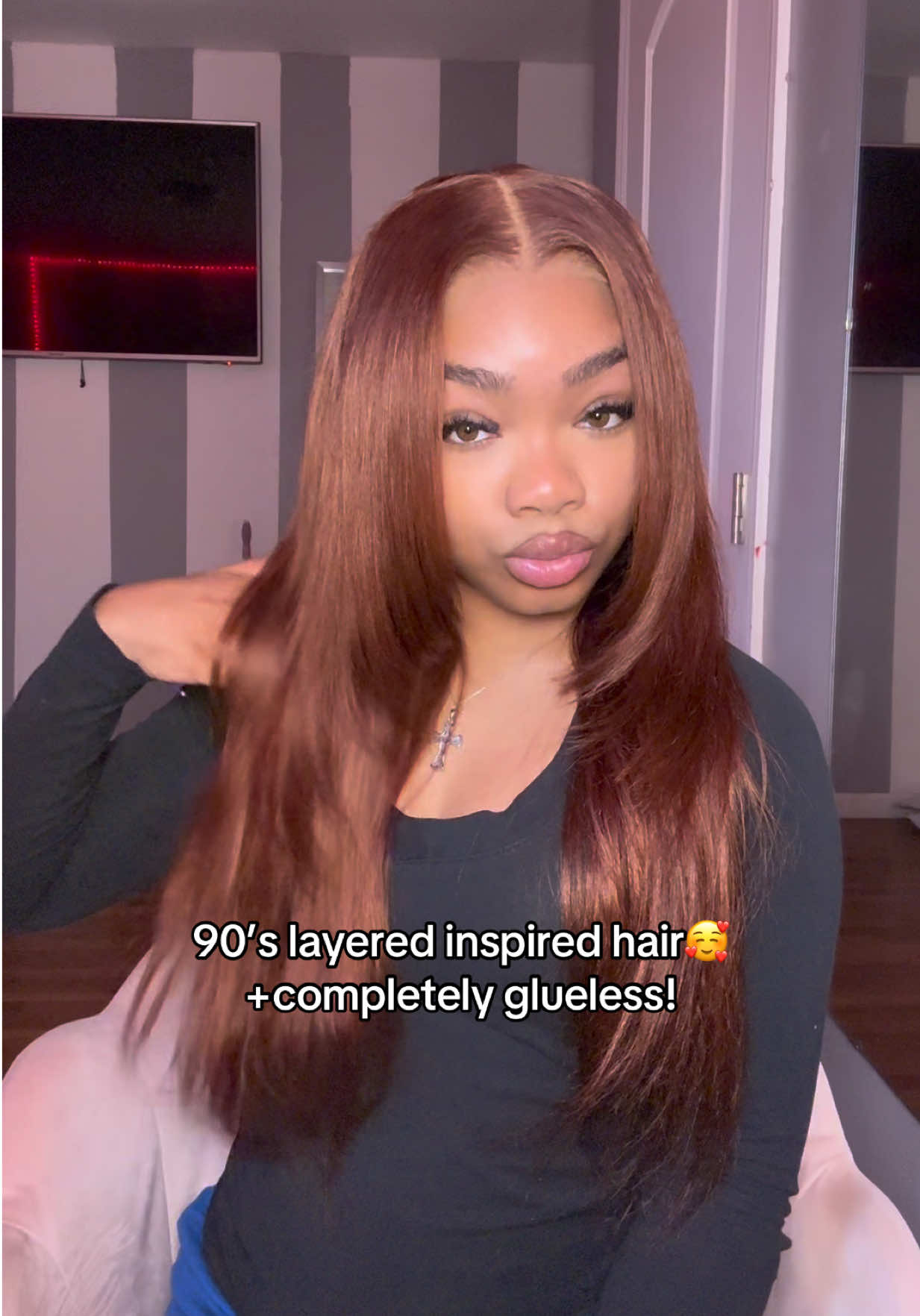 hair from @WavyMyHair @Wavymy hair 🥥 #wavymyhair #LanguageLearning #gluelesswig #tiktoktowigs #copperbrown 