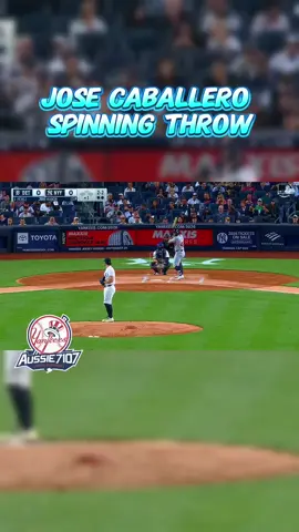 Jose Caballero spinning throw #yankees #MLB #baseball #fyp #foryou 