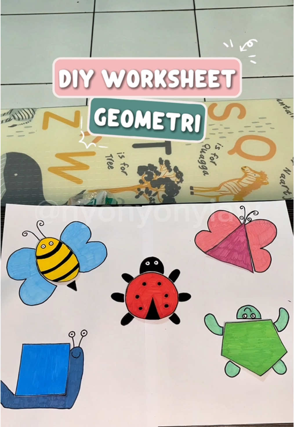 🔺🔵🔶  Belajar bentuk geometri jadi makin seru kalau dibikin DIY 🎨✂️ Anak senang, mama bahagia ✨📚
