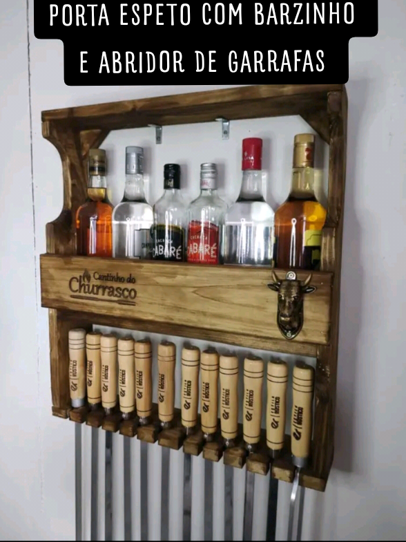 PORTA ESPETO COM BARZINHO E ABRIDOR DE GARRAFAS #portaespetos #barzinho #abridordegarrafas #tictokshop #viraltiktok 