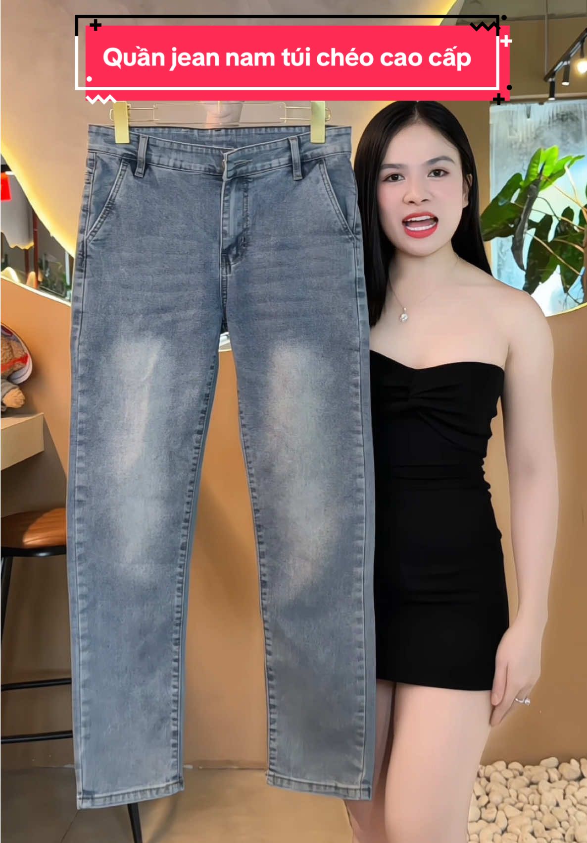 Quần jean nam túi chéo cao cấp