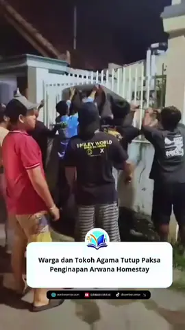 Warga dan Tokoh Agama Tutup Paksa Penginapan Arwana Homestay BandarLampung, Sumberpintar.com-- Warga dan tokoh agama di Lingkungan 1 Kelurahan Talang, Kecamatan Teluk Betung Selatan, Kota Bandar Lampung, menyegel penginapan Arwana Homestay pada Rabu malam, sekitar pukul 23.00 WIB. Aksi ini dipicu keresahan warga yang mencurigai penginapan tersebut menjadi tempat prostitusi atau 