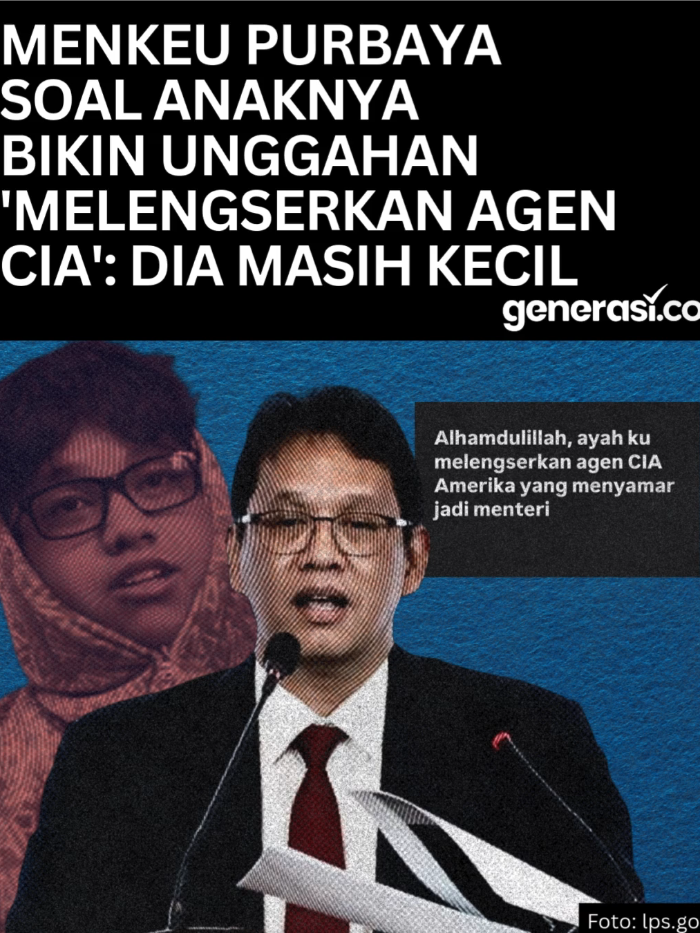 Menteri Keuangan Purbaya Yudhi Sadewa menanggapi unggahan anaknya, Yudo Achilles, yang viral di media sosial setelah dirinya resmi menggantikan Sri Mulyani. Dalam unggahan itu, Yudo menuliskan ucapan yang menyebut ayahnya berhasil menyingkirkan seorang menteri yang disebut sebagai agen CIA. Purbaya menegaskan bahwa unggahan tersebut tidak perlu ditanggapi serius. Ia menyebut sang anak masih kecil, tidak memahami situasi, dan kini sudah tidak lagi aktif menggunakan Instagram. Ia juga memastikan konten tersebut telah dihapus dan dirinya sudah memberi nasihat langsung kepada putranya agar lebih berhati-hati. Purbaya mengaku keluarganya tidak terbiasa berada di sorotan publik. Namun, setelah resmi menjadi pejabat negara, ia menyadari setiap gerakan dirinya maupun keluarga akan lebih diperhatikan. #purbayayudhisadewa #menterikeuangan #viral #generasico