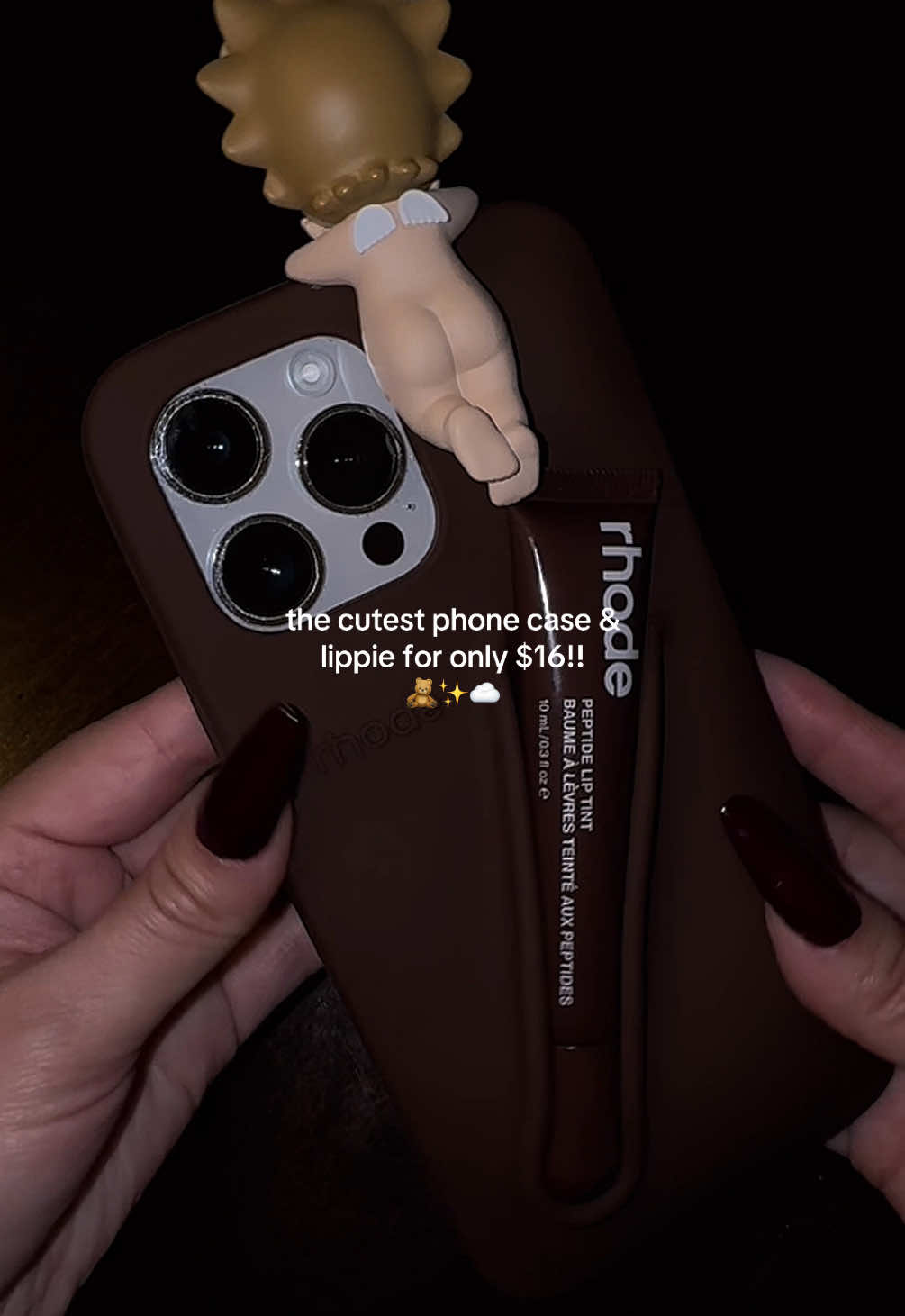 literally in LOVE with my new case and lippie!! i got the shade “espresso” and it’s perfect for fall!🧸🥹🤎 #rhodephonecase #rhode #lipbalm #aesthetic #trending 