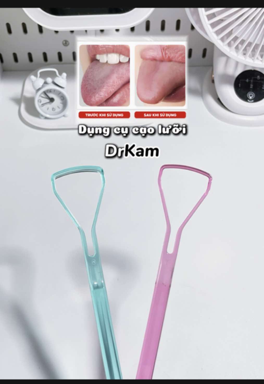 Hôi miệng không chỉ do răng 🦷 Mà còn do lưỡi nữa đó nha  Vệ sinh răng kĩ thế nào mà không cạo lười , hơi thở vẫn nặng mũi á #drkam #kemdanhrangsinhhoc #hoimieng #caoluoi 