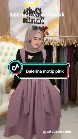 Balerina motip pink terbaru#rok #overall #dress 