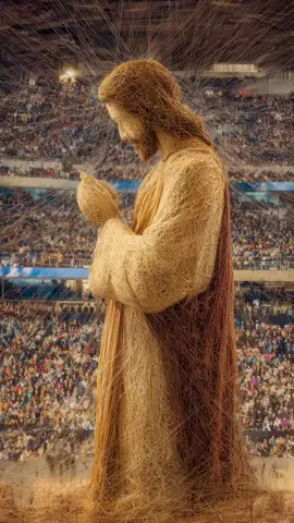This immense sculpture of Jesus is woven from tens of thousands strands of twine, His head bowed in prayer as He towers above the crowd. Every strand was fragile on its own, yet bound together they formed His likeness in strength — a living parable that just as reeds are woven into one figure, so too are believers joined into one body in Him. It felt less like art and more like standing in the presence of the prayer that changed history: “Not my will, but Yours be done.” What does this woven vision of Christ in make you feel? ✨