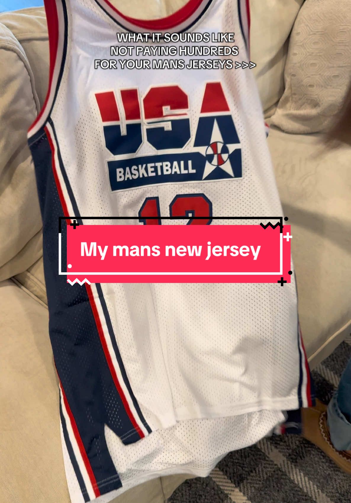 Jaxon picked this out and was so excited when it came🤣🤪 #basketballjersey #giftformen #mengiftsideas #husbandgifts #tiktokjerseys 