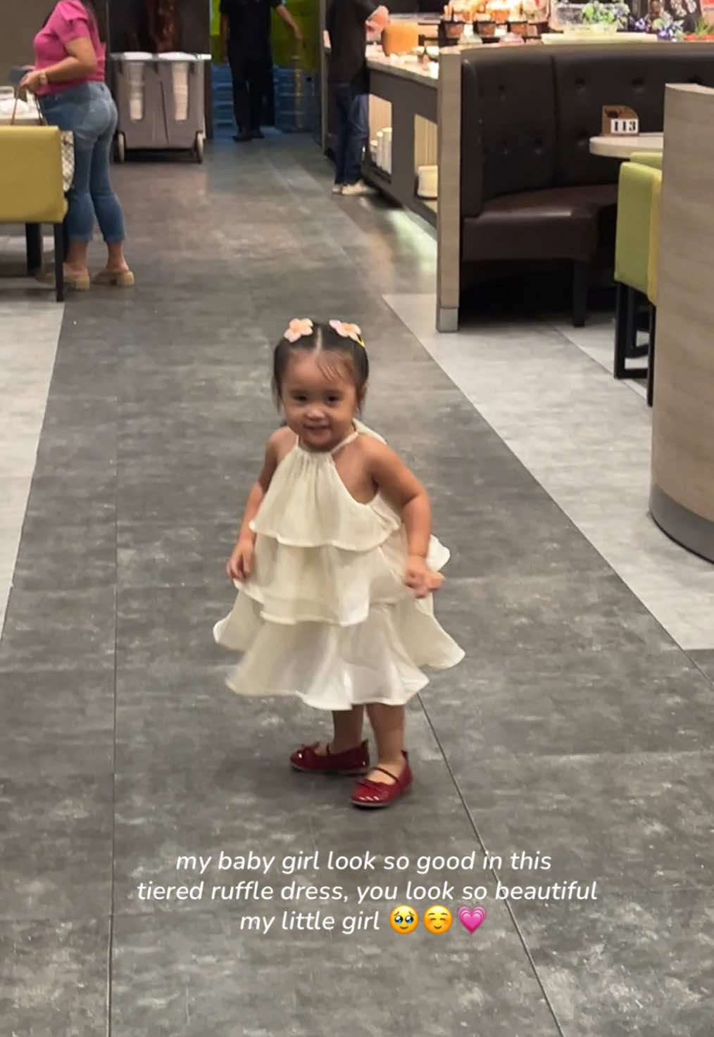 my baby girl look so good in this tiered ruffle dress, you look so beautiful my little girl 🥹☺️💗 #ruffledress #babydress #kidsdress #kidsfashion #babygirl 