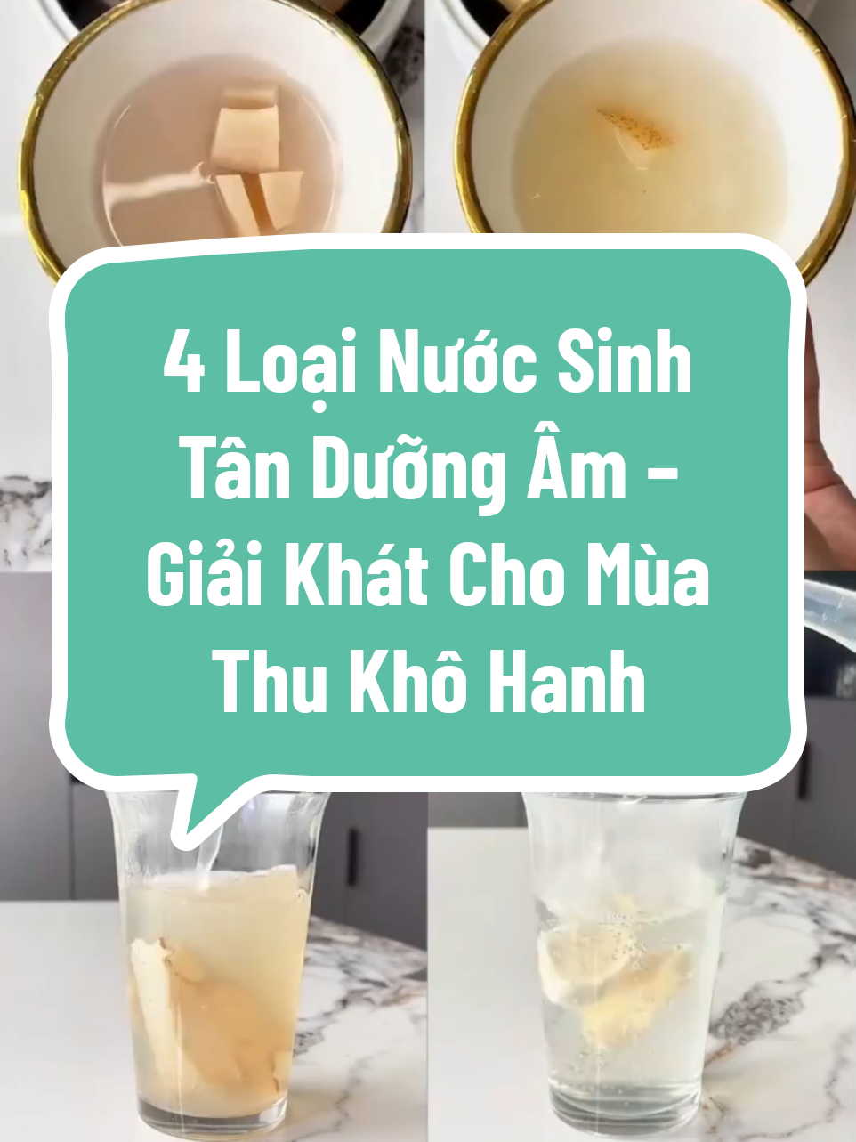 Lập thu rồi, cơ thể bắt đầu khô hanh? Da nứt nẻ, họng khô, người mệt mỏi, đừng lo! Mình chia sẻ ngay 4 món nước sinh tân đơn giản mà cực kỳ hiệu quả: 🥣 Ngân nhĩ tuyết lê – dưỡng âm, làm ẩm sâu 🌿 Sa sâm ngọc trúc – nhuận phổi, thanh mát 🍲 Canh củ sen đặc – bổ huyết, nhuận táo 🍵 Nước hoài sơn – kiện tỳ, sinh tân Mỗi ngày một ly, cơ thể được cấp ẩm từ bên trong. Thu này, nhất định phải thử nha! #duongsinh  #beautytips  #lamdep  #xuhuong  #muathu 
