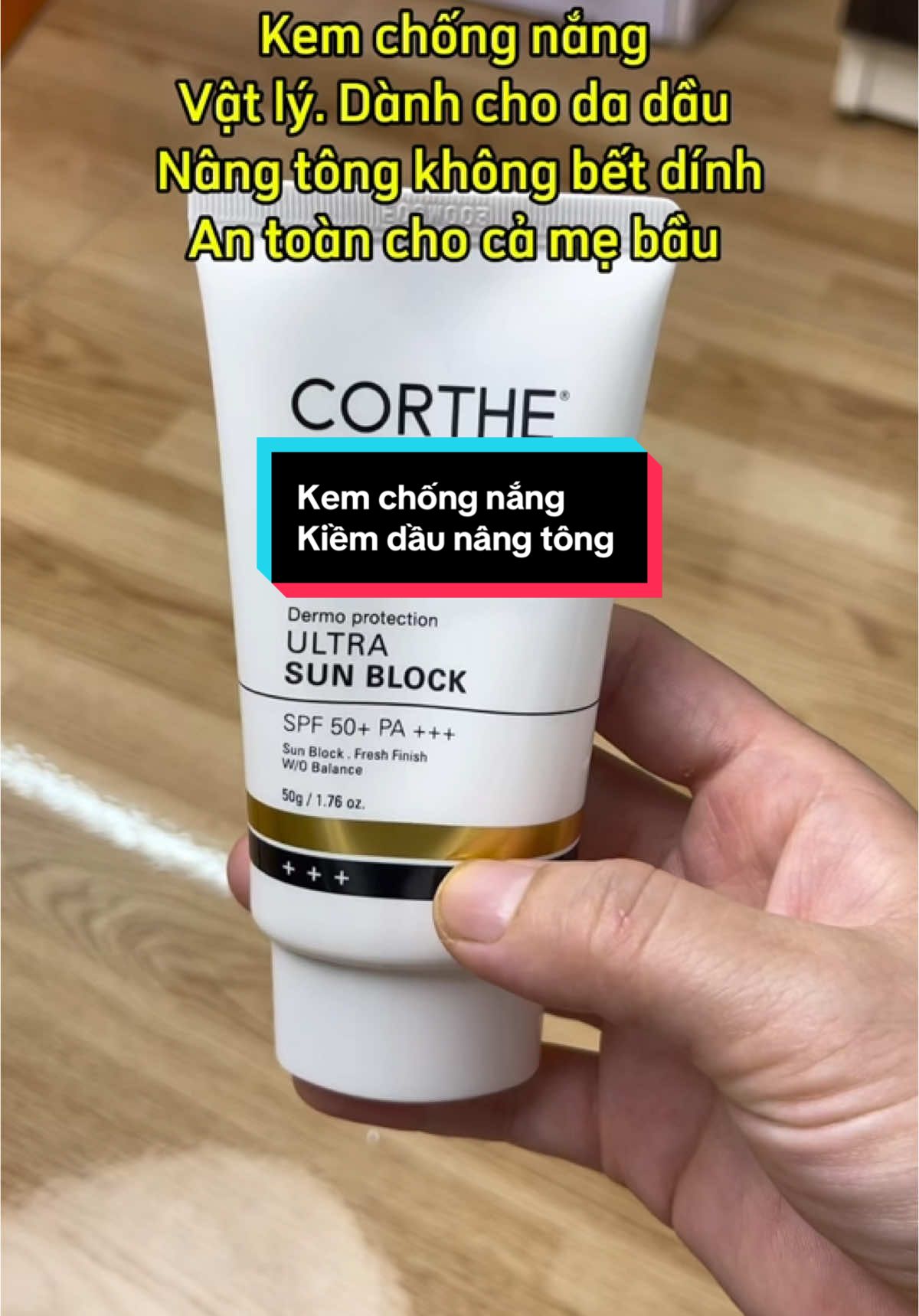 Kem chống nắng CORTHE vật lý nâng tông trắng da: kiềm dầu đỉnh : dùng cho mọi loại da.#review #kemchongnang #kemchongnangnangtone #kemchongnangkiemdau #kemchongnangcorthe #skincareroutine #viral #xh #nhurreview 