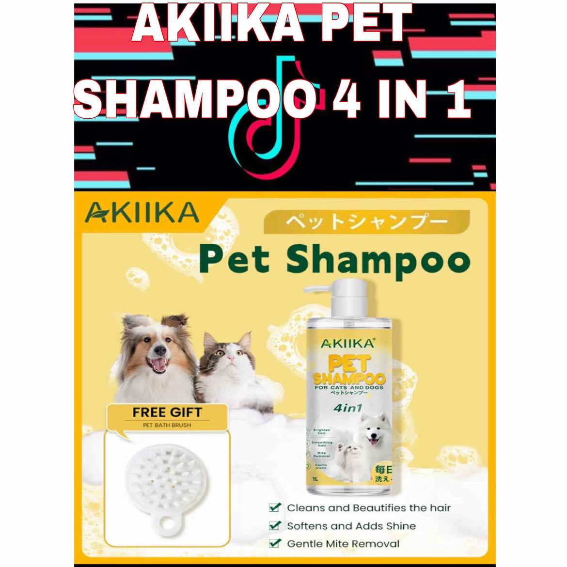 akiika pet shampoo 4 in 1. #petshampoo #akiika #akiikapetshampoo #petshampoo4in1 