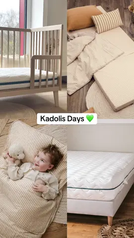 C’est le moment de craquer 💚 Jusqu’à -50 % pendant les Kadolis Days 🌱 Offrez un sommeil sain et naturel à votre famille du 11/09 au 07/10 #promo #puericulture #bebe #literie #kadolis