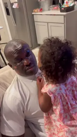 The children carefully applied makeup to their father  #tiktok #baby #foryou #dad #makeup #funny #viral #fyp #Love 