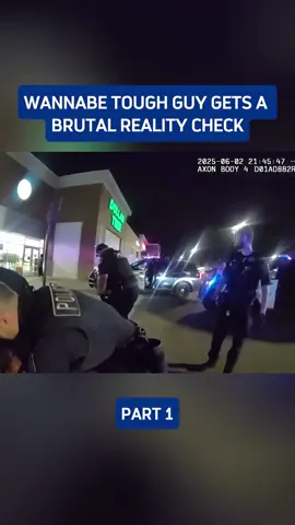 Wannabe Tough Guy Gets a Brutal Reality #cops #copsoftiktok #bodycam #1 